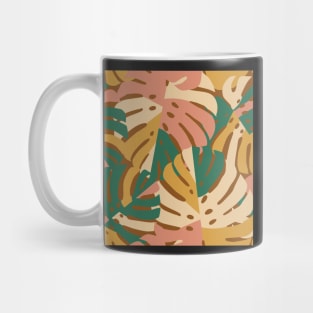 Monstera Leaves - Gold - Green - Pink Mug